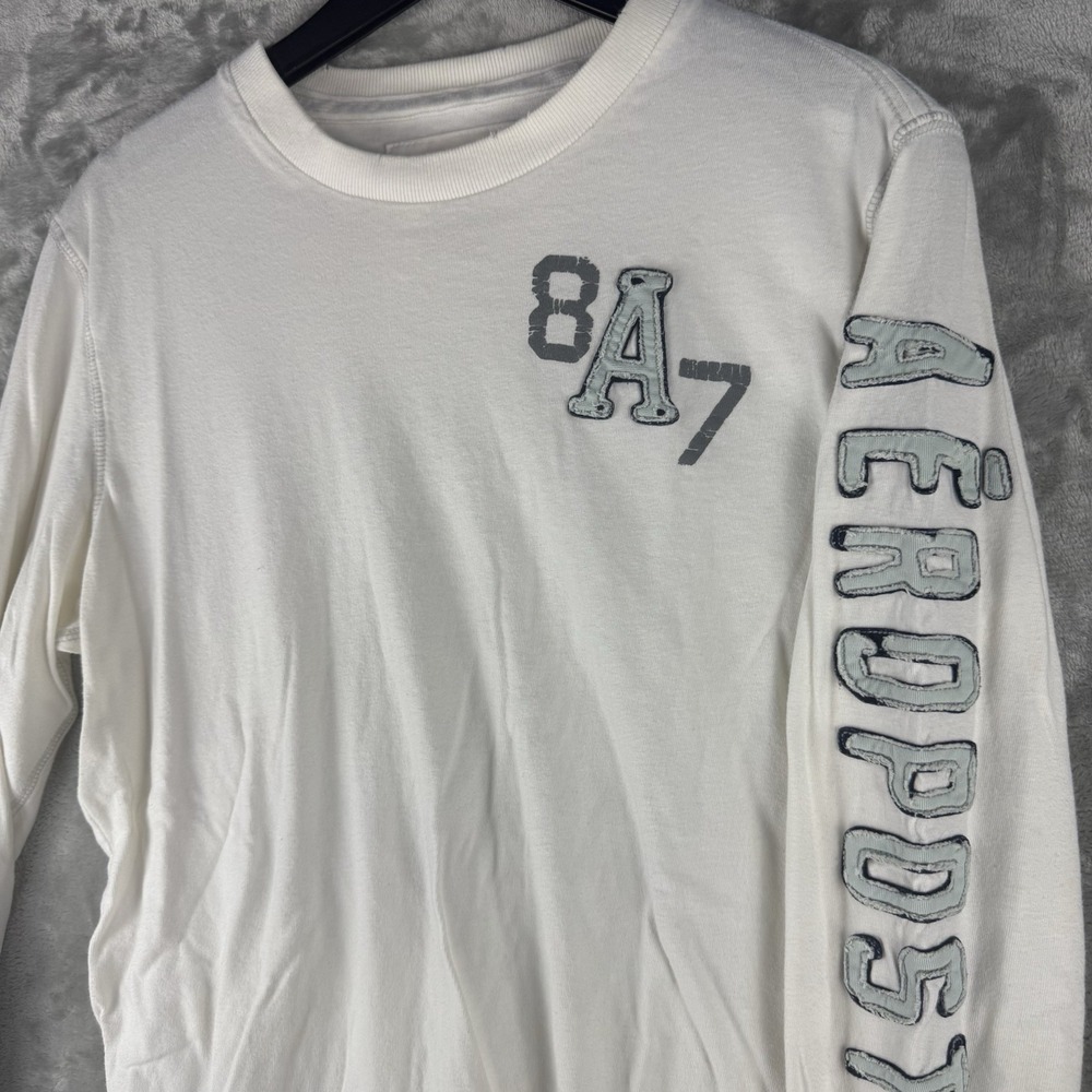 Vintage‎ Aeropostale Embroidered Logo Long Sleeve T Shirt Mens Medium Y2K Casual